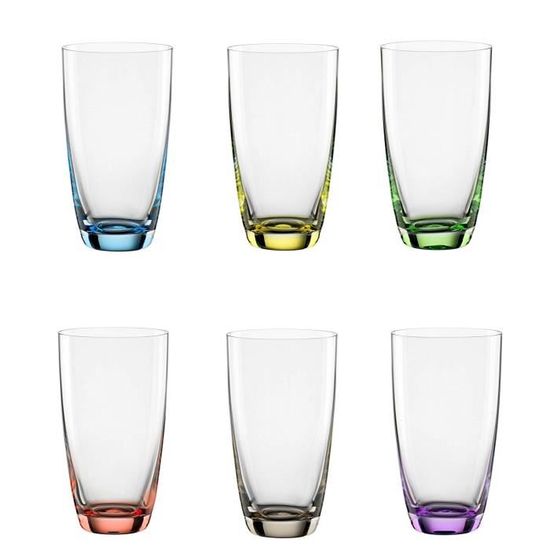 Bohemia Cristal - Set 6 Bicchieri Viva Colori In Vetro Con Fondo Colorato - Foto 8