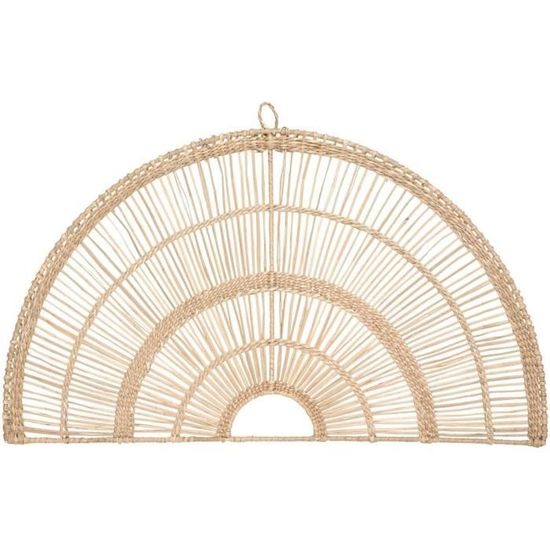 Miroir Ael En Roseau Naturel Ø80 Cm - Déco Jungle Et Style Bohème