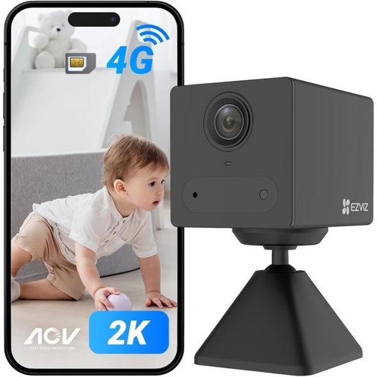 Ankway 4G LTE Caméra Surveillance Solaire avec Carte Sim 2K Caméra