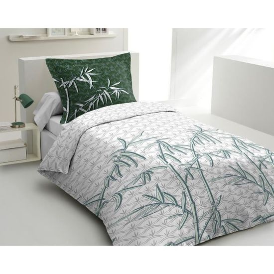 Parure De Couette 140x200cm Home Linge Passion - Microfibre Douce - Housse + 2 Taies - Motif Charlest