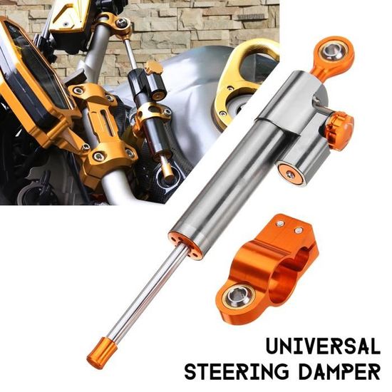 Lobamop Stabilisateur Direction Universel Noir - Compatible MT09 MT07 YZF R1 R6