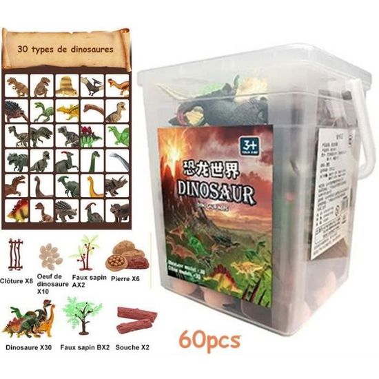Dinosaure LEGO Burgkidz Jouets De Dinosaure Voies Ferrées, Ensemble De Jeu De 260 Pistes De Course De Dinosaures Avec 3 Voitures De Chemin De Fer Et 7 Jouets De Dinosaures, Cadeau Éducatif