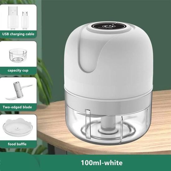 Weskjer Mini Hachoir Électrique à Oignons 350ml USB - 2 Lames, Robot Culinaire Portable One Touch