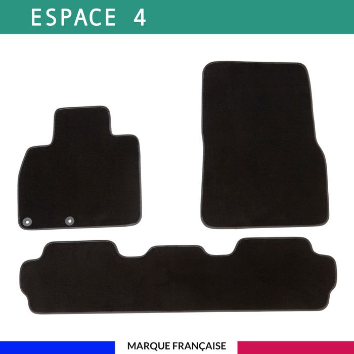 Tapis de voiture - Sur Mesure pour ESPACE 4 (2002 - 2015) - 3 pièces - Tapis de sol antidérapant pour automobile