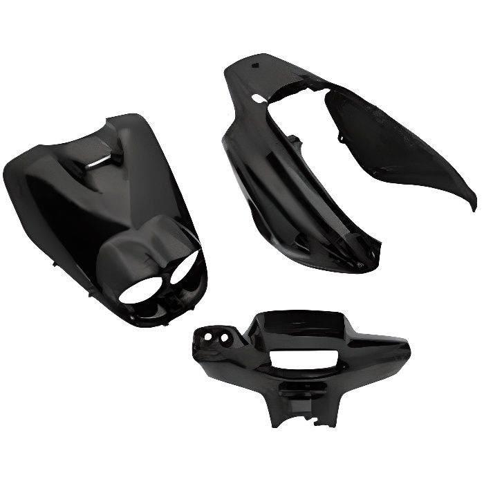 Kit carénage MBK Rocket pour 50 cc de NC a 15100 etat Kit carosserie adaptable noir brillant ancien modele 5 pièces comprenant...