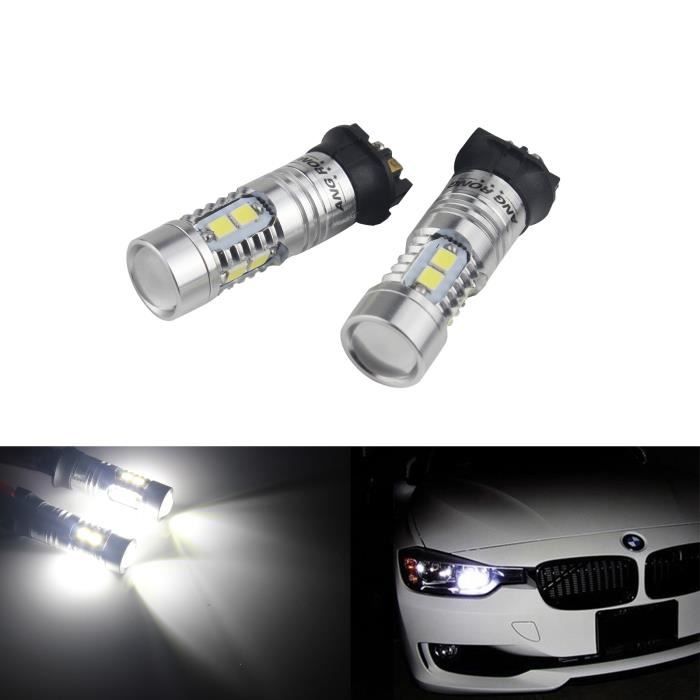 2 Ampoule PW24W LED d'éclairage diurne DRL Blanc Pour BMW Série 3 F30 F31 F34 Audi A3 8V A4 A5 Q3 Citroën C4 Peugeot 208