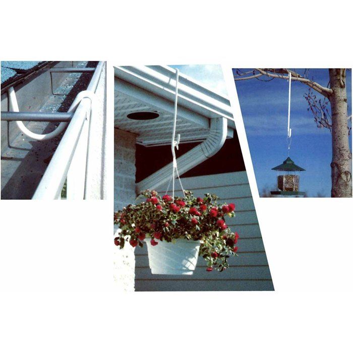 Crochet de suspension pour jardinière - Lot de 2 - Astuceo Gris Clair