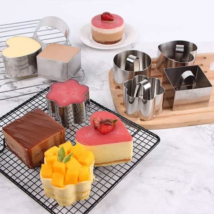 Moule à gâteau d'acier inoxydable d'outils de cuisson avec l'outil de moule de coupe de sushi de plaque de poussée i694