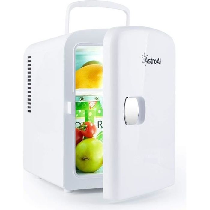 AstroAI Mini Frigo de Chambre Mini Réfrigérateur Voiture Portatif 4L 12V-220V Glacière Électrique Chaud-Froid 0-66°C Garantie 3
