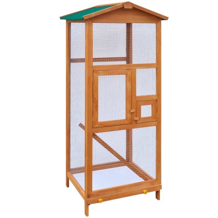 LIY Cage à oiseaux Bois 65 x 63 x 165 cm