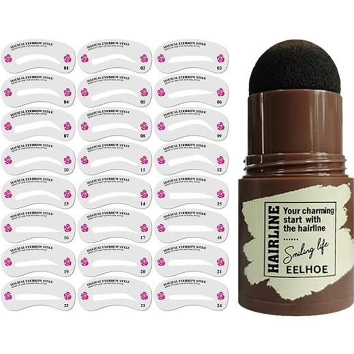 Kit De Mise En Forme De Tampon De Sourcils, Pochoir De Poudre De Sourcils De Maquillage, Naturellement Pas De Chute Facile