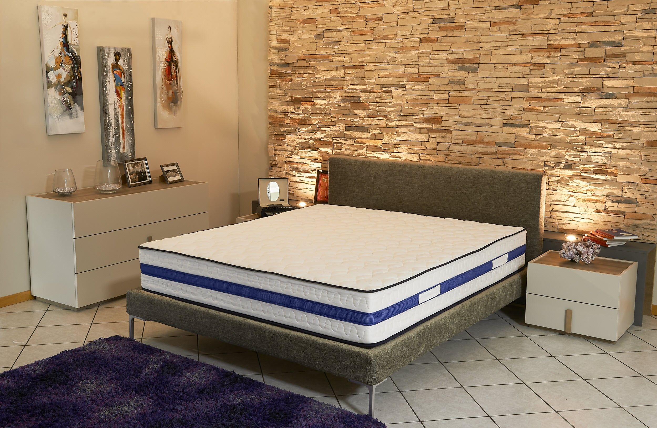 Matelas Très Epais 28,5 cm 160x200 Très Ferme - 7 Zones de Confort - Ame Poli Lattex Haute Résilience - Hypoallergénique