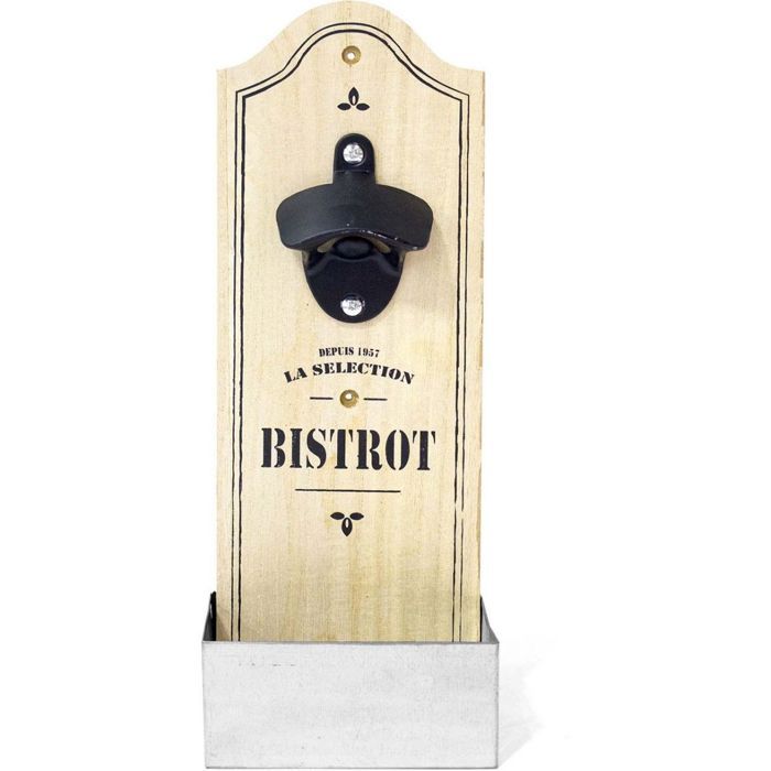 Décapsuleur mural Bistrot 30 x 12 cm Bois