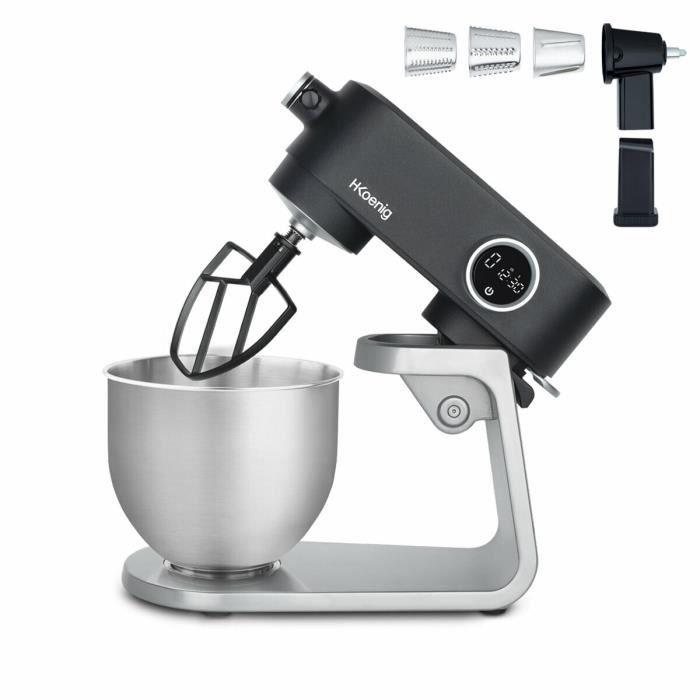 H.KOENIG KM120+KM4 - Robot pâtissier métal et kit accessoires râpes