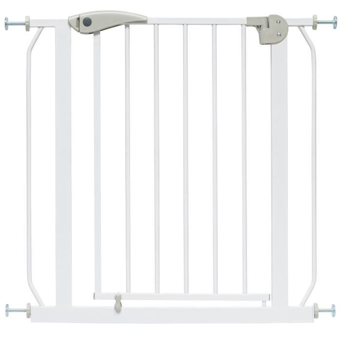 ib style® BERRIN Barrière de sécurité -135 - 145 cm + 2 x Y-adapteurs - Porte ou escalier - Barrière de serrage - Sans perçage