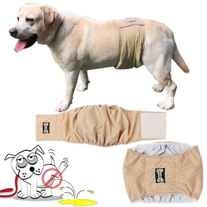 3 Couches Lavables de Chien Mâle Culotte Hygiéniques Anti-Pipi souffrant d’incontinence Protection prévenir harcèlement XL:49-58cm