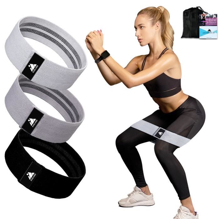 Bande Elastique Fitness Bande de Resistance Entrainement Corps Jambes Noir