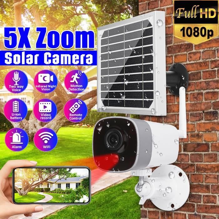 1080P Camera de surveillance 5 x zoom solaire Wifi APP mobile phone interphone vocal vision nocturne infrarouge 10M