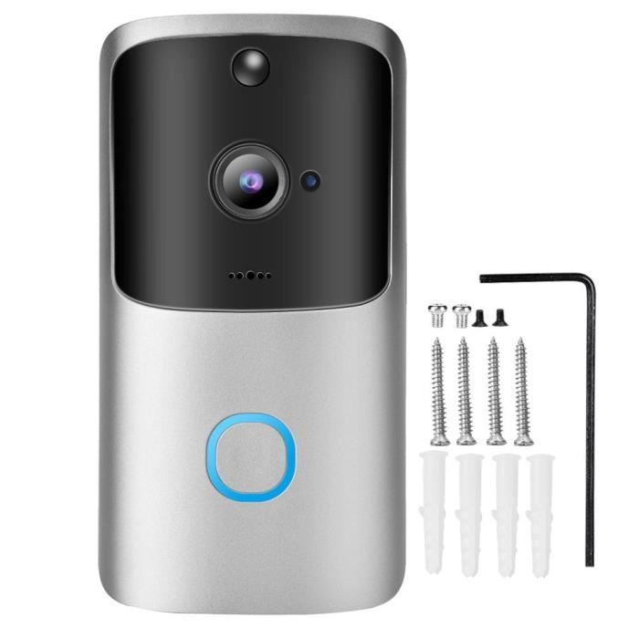 Caméra de sécurité pour téléphone de porte sans fil Smart Video Door Phone WIFI Sonnette WIFI sans fil, sonnette sans fil, pour
