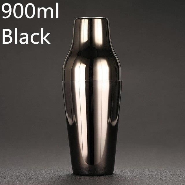 Accessoires bar,Shaker de Cocktail en acier inoxydable Outil de Bar Boston pour Cocktail, Bar classique et - Type Black 900ml