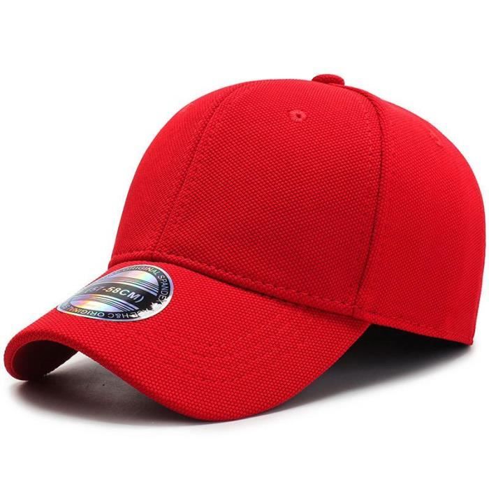 COKK Casquette de Baseball hommes casquettes casquettes hommes ajusté fermé Casquette complète femme Red hat size 57-58cm