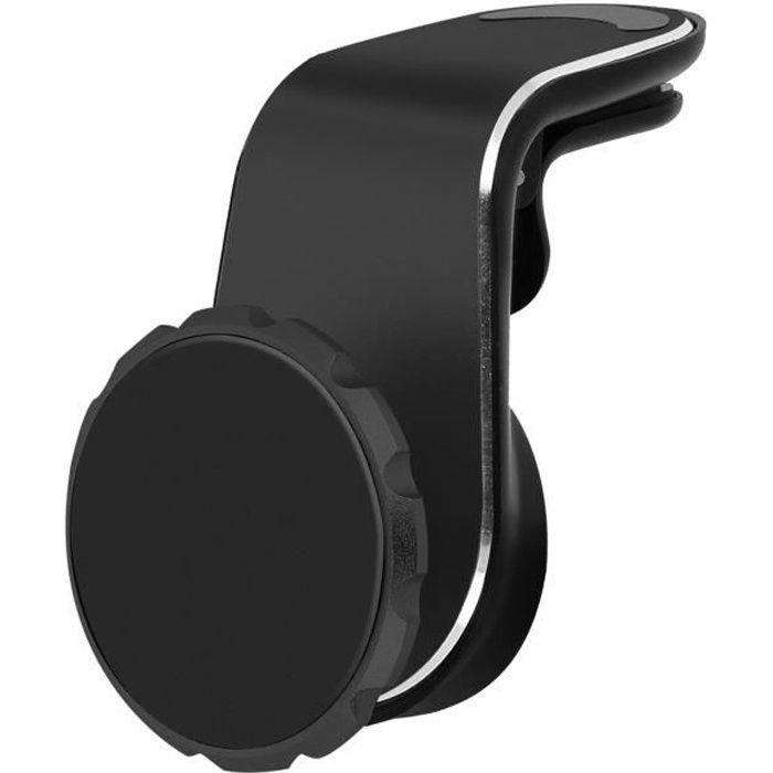Support voiture Smartphone Système aimanté Fixation grille d'aération - Noir