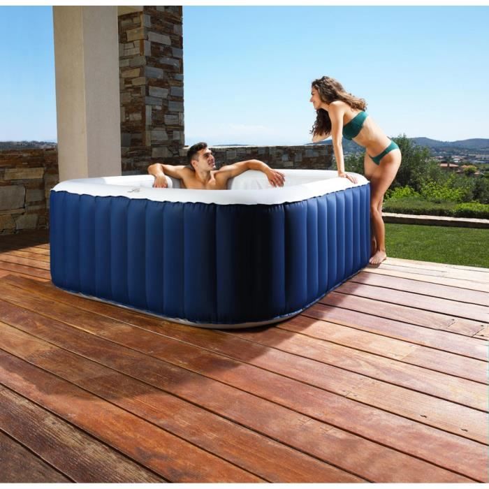 Lite - Spa gonflable carré 6 places bleu