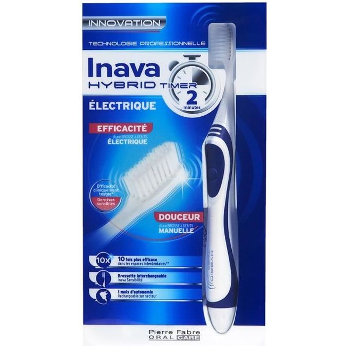 hybrid timer 2 minutes brosse a dents hybride manuelle et electrique INAVA