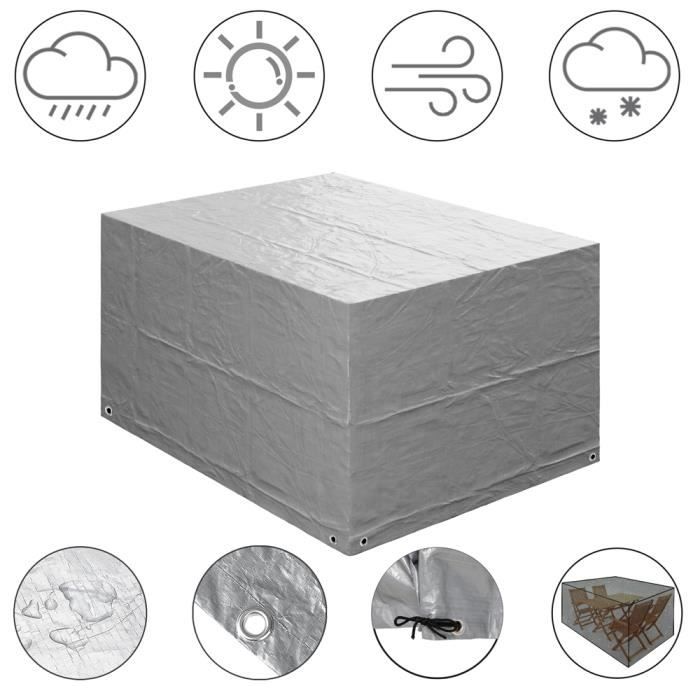 Kingsleeve - Bâche de Protection pour Salon de Jardin 4+1 - Housse protectrice • 122x112x98 cm • PE Anti-déchirures