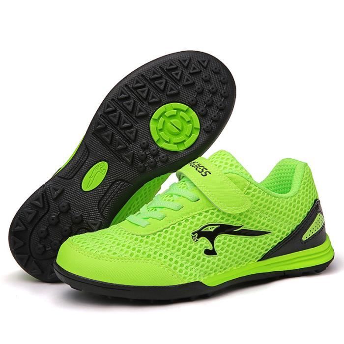 Chaussures de football homme enfant Adolescents Chaussures de Foot basse de sport professionnelles chaussures crampon avec velcros