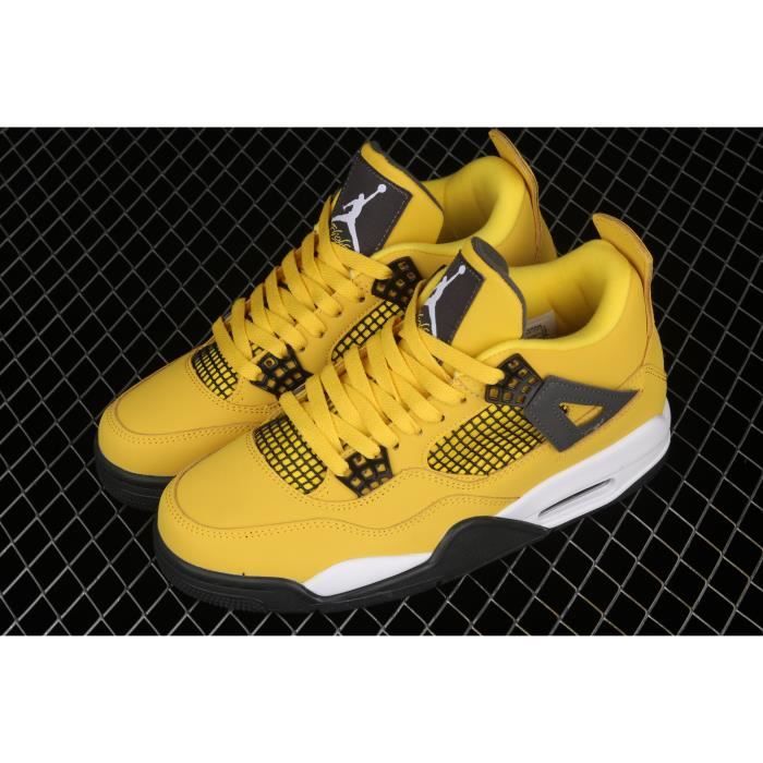 Air Jordan 4  Lightning  AJ4 Joe 4 Jaune Retro Baskets Mode Chaussures de basket