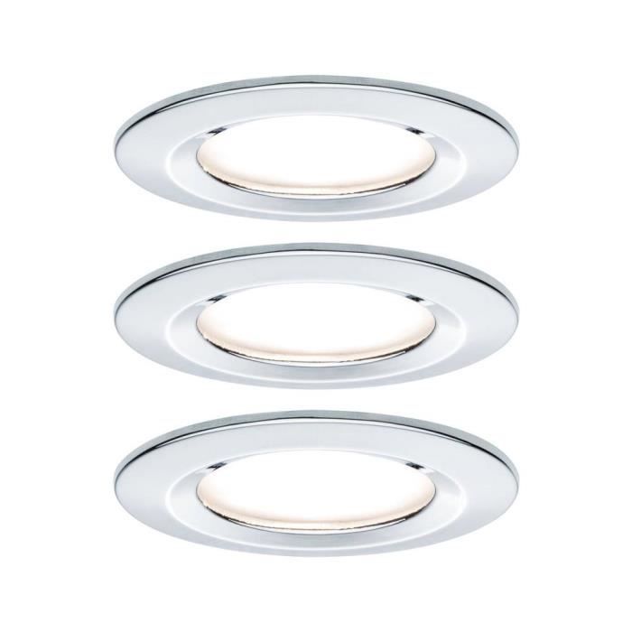 Spot encastrable pour salle de bains Paulmann Nova 93463 jeu de 3 LED (RVB) LED 19.5 W IP44 chrome (brillant)