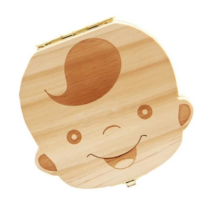 ️Organisateur Boîte Rangement Dents Entreposage Bois Lait Boîte Dents D'Enfant Conservation Permanente Souvenir Haut Lan
