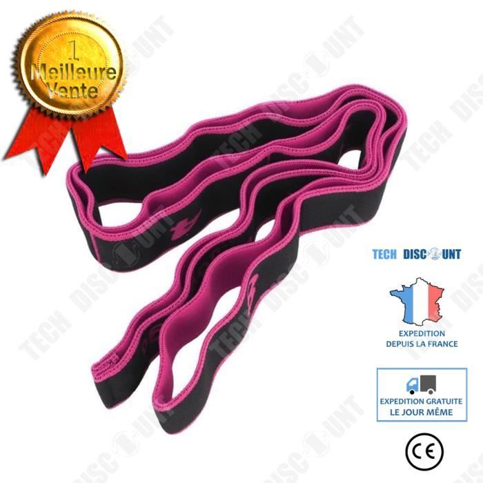 TD® Fitness Elastic Bands Resistance Belt Yoga Sling Accessoire d'exercice pour la formation (rose)-90x4cm