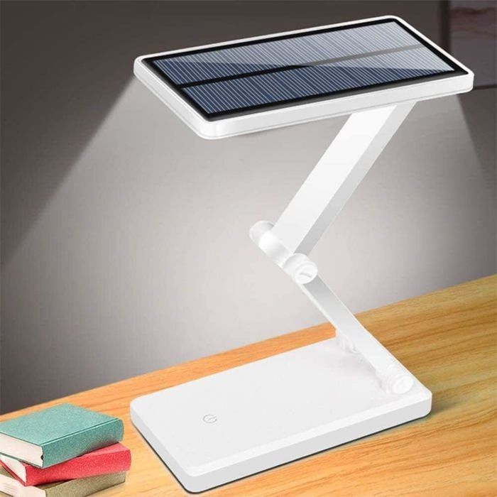 Lampe de bureau solaireUSB - Lampe de lecture solaire portable - Rechargeable - Col de cygne flexible - 4LED LAMPE A POSER