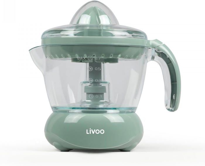 Presse-agrumes Électrique Livoo DOD131VS | 25W | 2 Cônes | Bol Gradué 700ml | Vitesse 65 Tr/min | Vert Clair