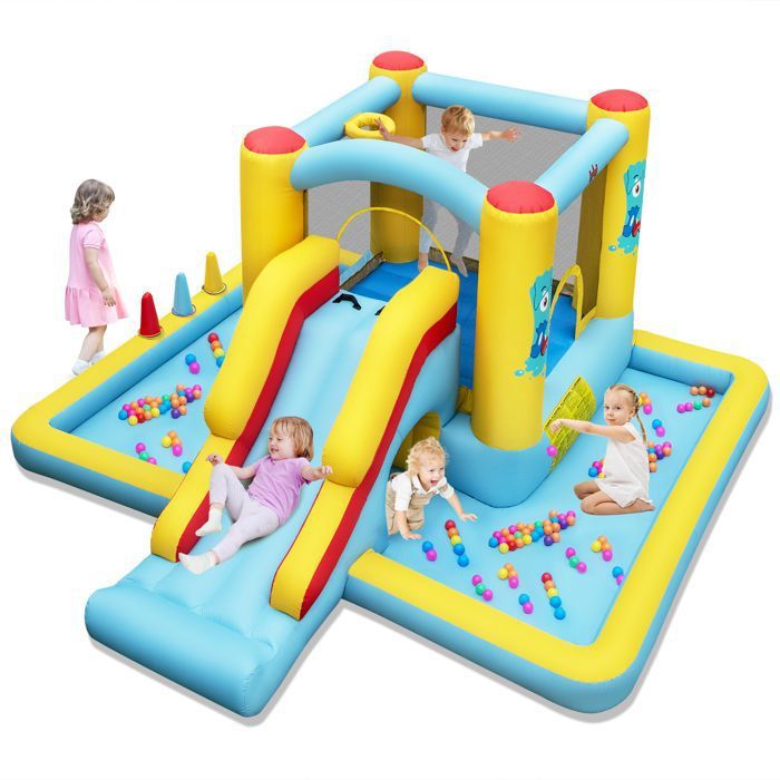 Château Gonflable Avec Toboggan Pour Enfants 3-12 Ans Aire De Jeux Panier De Basket Ball Pour Cour Pelouse Charge 90 Kg 84162530 Château Gonflable Avec Toboggan Pour Enfants 3-12 Ans Aire De Jeux Panier De Basket Ball Pour Cour Pelouse Charge 90 Kg 84162530