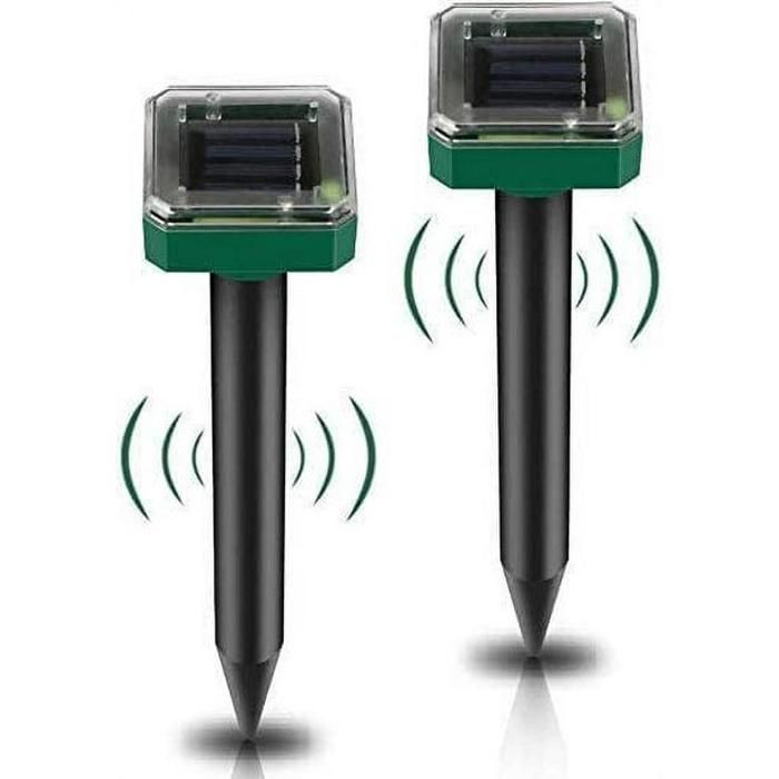 Lot de 2 répulsifs solaires à ultrasons contre les taupes répulsifs solaires pour souris dextérieur répulsifs solaires pour