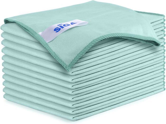 Lot De 6 Chiffons Microfibre MR.SIGA - Ultra Doux Pour Nettoyer Vitres, Écrans Et Objets Fragiles