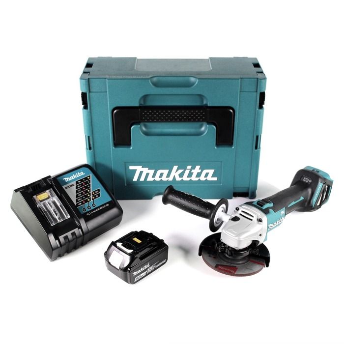 Makita DGA 511 RG1J Meuleuse d'angle sans fil 18V 125mm Brushless + 1x batterie 6 0Ah + chargeur + Makpac - vue 2
