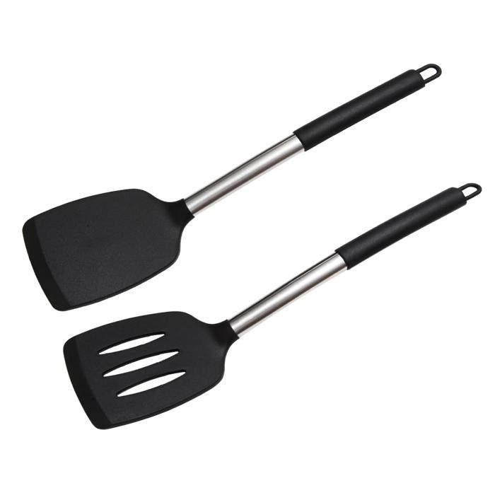 Spatules Ustensiles De Cuisine Pour La Cuisine Spatule De Cuisine Antiadhesive Manche Long Evider Multifonctionnel En Acier Inoxydable Spatule A Poisson Pelle 87204775 - 5