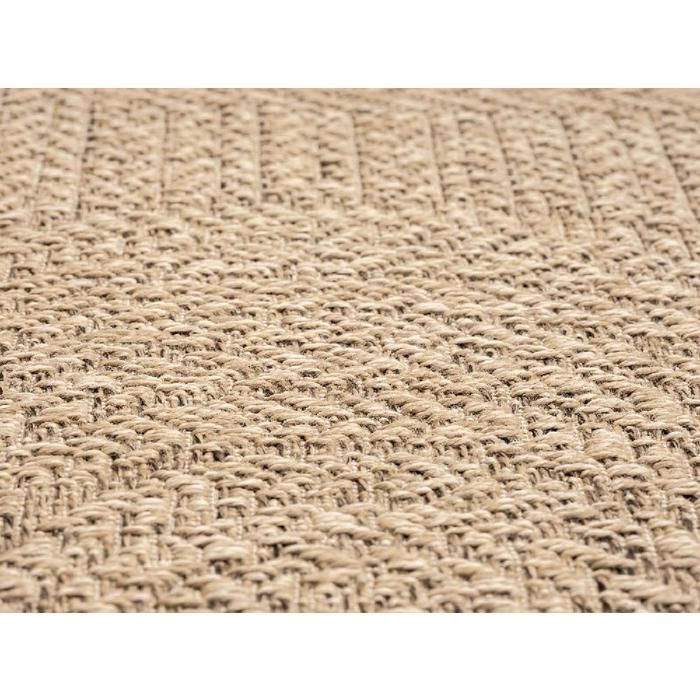 the carpet Kansas Tapis dintérieur et dextérieur au look naturel de jute résistant aux intempéries Nature 80 x 80 cm 5006