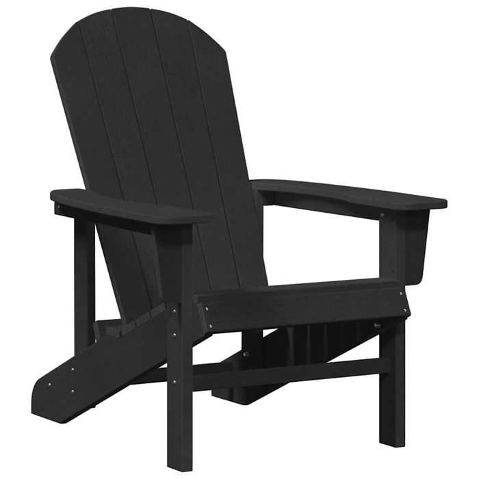 NEW 2025 CHAISE JARDIN - GKK - Fauteuil Adirondack - Noire 74x82x91 cm HDPE - size:82x74x90 cm @@1554