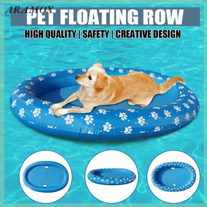ARAMOX Bateau flottant pour animaux de compagnie Piscine de chien pour animaux de compagnie à bateau animalerie soin Ciel bleu