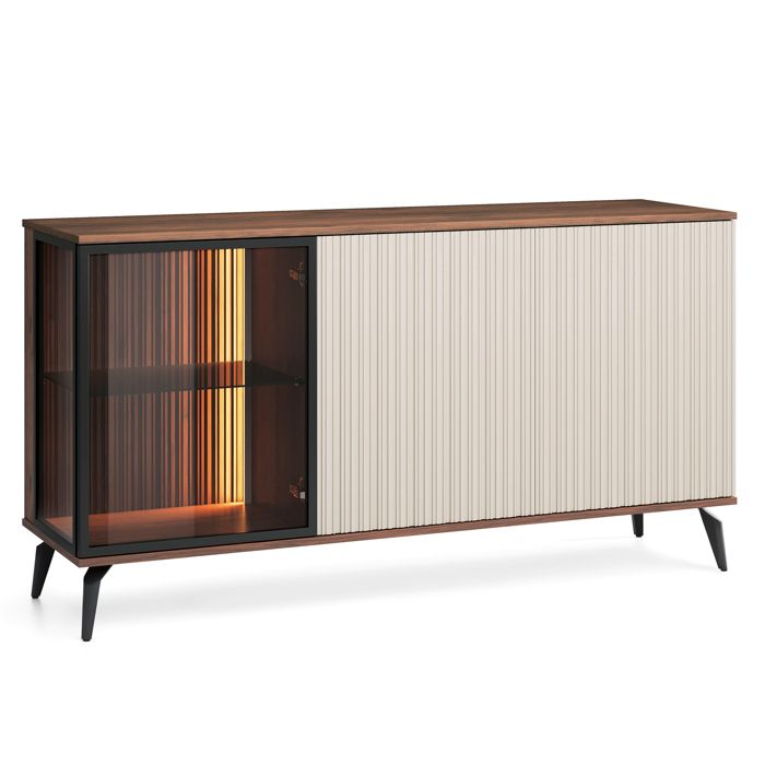 Buffet Komodee DAWSON KOM1 Frontal en relief Chêne Noisette Cachemire 39 x 154 x 80 cm Buffet Komodee DAWSON KOM1 Frontal en relief Chêne Noisette Cachemire 39 x 154 x 80 cm