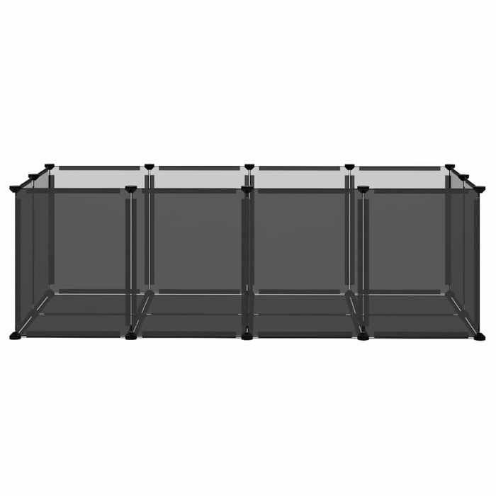 BEL ACHAT*Cage poulailler Extérieur de Jardin - poules/lapins - Maison pour petits animaux Noir 144x74x465 cm PP et Acier