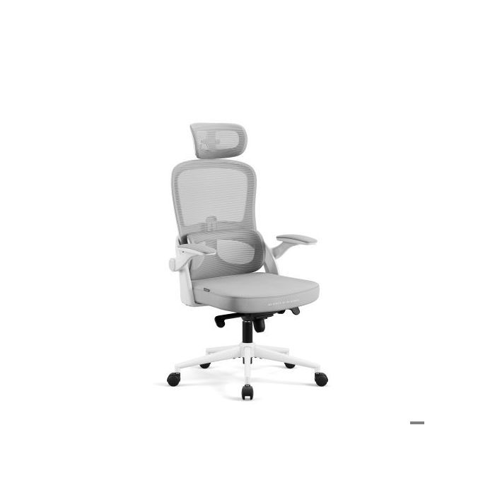 DIABLO Fauteuil de bureau ergonomique pivotant confortable V-Light Blanc-gris