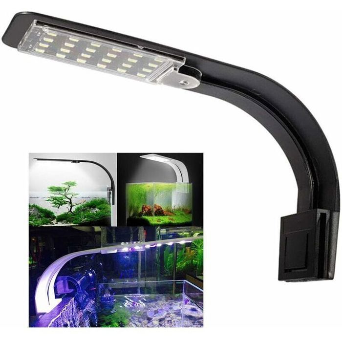 Meilleurs prix pour Aquarium Lampe LED Eclairage Blanc et Bleu Nano à Clip pour Poisson Plantes 23-50 cm