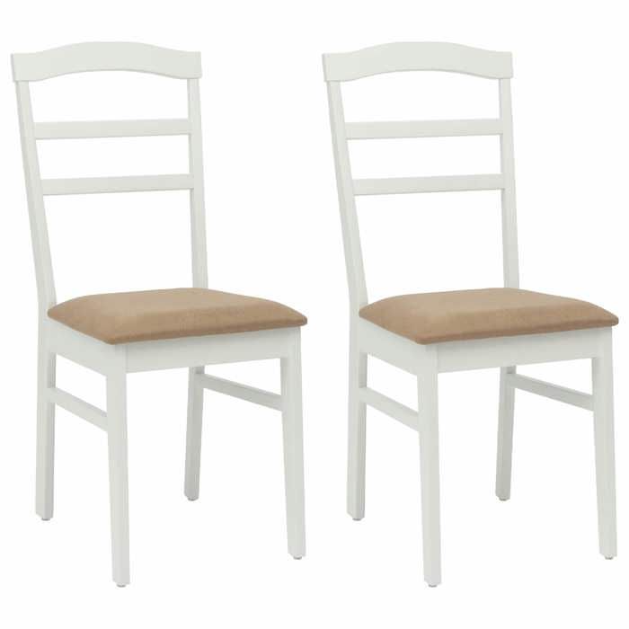 HOT SALE®(Set de 2) 2personnes Chaise de salle à manger - Chaises de Cuisine JILLS 36x45 5x93 5 cm - Blanc et marron 353732CC