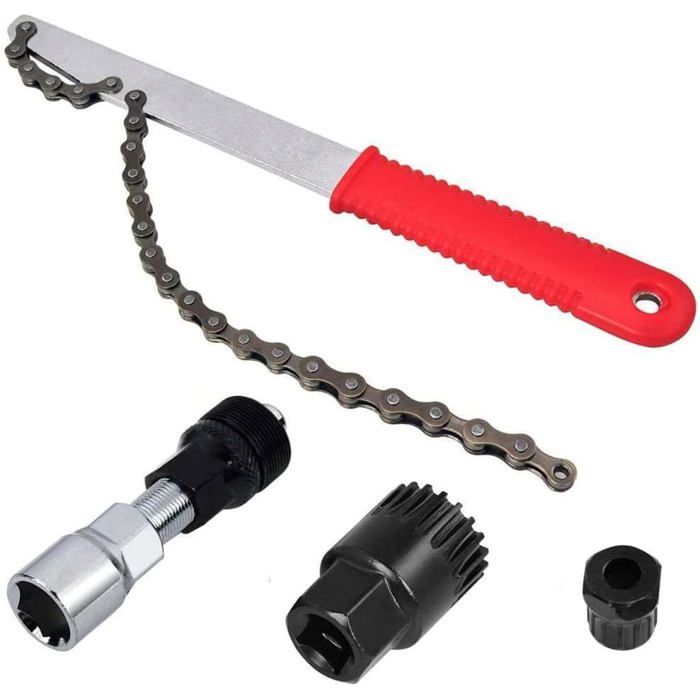 Extracteur Manivelle de VéLo 4 Pièces Démonte Pédalier Outil de Démontage de Cassette de Vélo Kit de Réparation